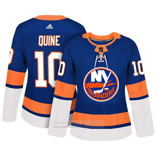 Camiseta Hockey Mujer New York Islanders 10 Alan Quine Adizero Jugador Primera Azul